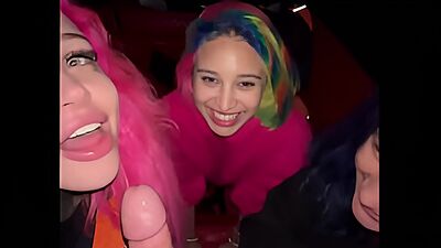 Girls surprised guy and sucked him off on boat