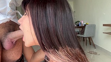 Mamada rápida no horário de almoço dele. Adoro essas disk chupeta rsrs! Tomei o leite grosso todinho, estava tão doce!