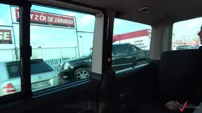 Takevan Shy blonde sales woman love Wendy Moon's tits & come fuck to driving van