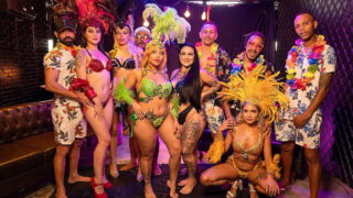 Wild party turns into rough BBC orgy as tattooed Latinas Megan Devonne and Barbara Sol get extreme anal and blowjobs