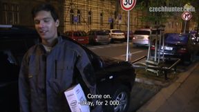 Czech Hunter - Naughty Czech Hunter Offers Cash Bonus to a Working Driver &amp; Fucks Him in a Delivery Van