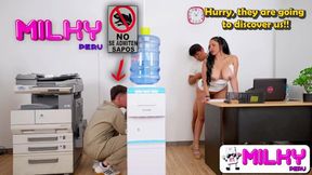 I'll make sure it happens again! Janitor gets intimate with boss and her assistant.