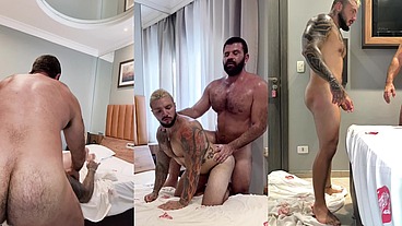 Massive Daddy fucks hot masculine bottom