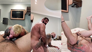 Massive Daddy fucks hot masculine bottom