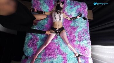 Tied Petite Asian Vibed to Gushing Cums Creampie Destroyed
