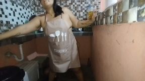 Nasty Stepdad Ended up Fucking His Stepdaughter's Big Ass in the Kitchen. While He's Home Alone