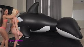 FULL VERSION!! Lesbians Fuck on GIANT 5M INFLATABLE WHALE! SQUIRTING!! 45 Minutes! HD Version