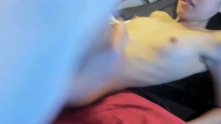 Both holes stuffed and creampie in this hot threesome with 2 s