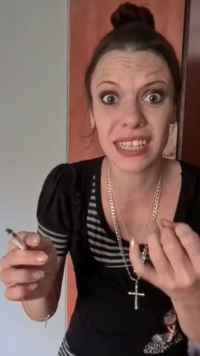 Skinny girl degrading boyfriend for wearing her clothes   Clip 1