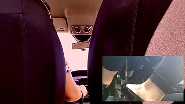 Riding in shiny black ballet flats and tight black leggings - Double shot - Amazing Italian pedal pumping