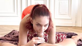 ”Dick hungry teen swallowed big dick & gave a perfect sloppy blowjob”