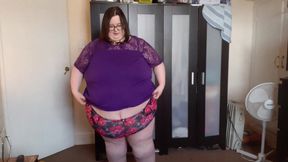 SSBBW date night try on  popping buttons