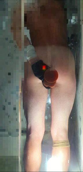 Take big dildo in shower