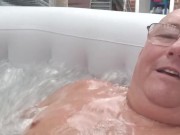 Hot tub. Just been on chaturbate.my name gibbop. Follow, if you want any vids with toys call.