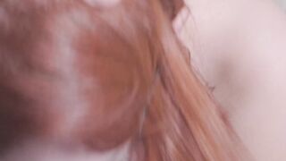 Redheaded Bombshell Gets Her Huge-Tits Covered In Semen - Point Of View