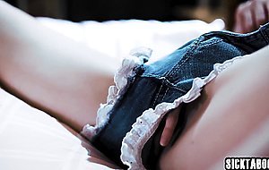 Sexy petite teen played with herself before blowjob