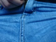 Rubbing my fat belly and pussy in jeans