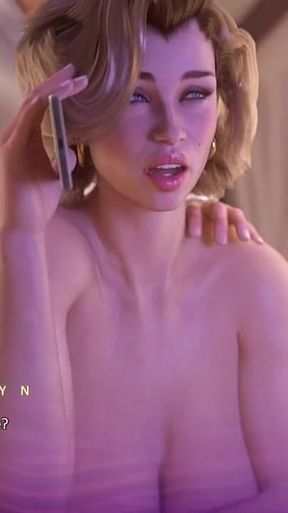 Landlady Cheating with Her Tenant. Talking to Her Husband on the Phone While He Fucks Her in the Ass - Apocalust