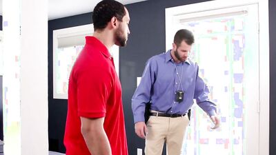 Bearded stud sucked off by a horny guy before banging his ass
