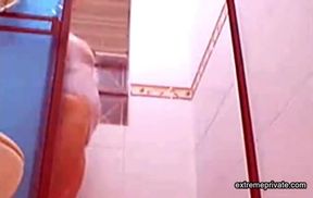 Brazilian stepsister teasing in shower