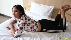 JohnTronX - Tattooed Thai cutie sucks and fucks my big cock