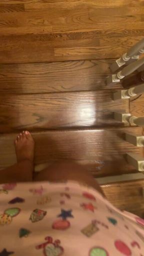 Walking down the stairs