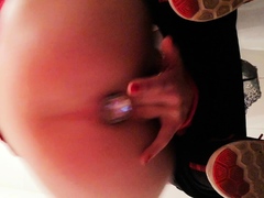 Amateur double toy masturbation