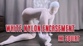 White Nylon Encasement with Squirt Wetting Nylons