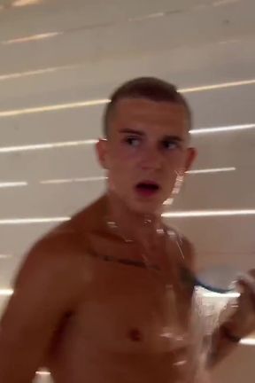 Fucked a Guy in a Beach Fitting Room and Cum All Over His Mouth