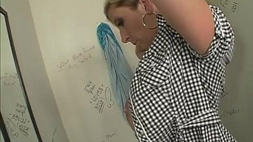 Sara jay loves giving blowjob at the gloryhole