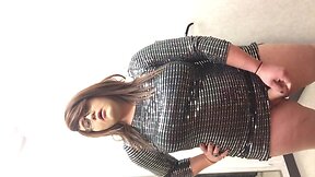 BBW Chubby Shemale Masturbates and Cums In Dressing Room