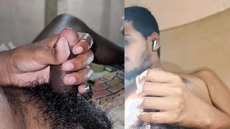 Desi twink gets a sensual handjob with baby oil massage