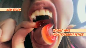 Gummy worms eating and chewing teaser