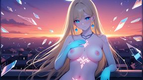 Futanari Uses Vibrating Cock Ring and Anal Plug on Nighttime Helipad