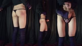 DiiVampy Jerks 19cm Girlcock Till Gushing Cum Destroyed Thong