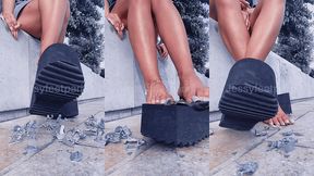 si tu bouges je t’ecrase en geante ecrasant des petits soldats meme ...