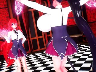 Akeno Himejima breast and ass expansion + Pole Dance bonus