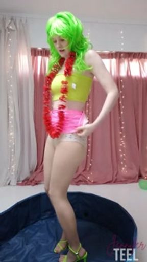 Naughty Jennifer Pees in her panties