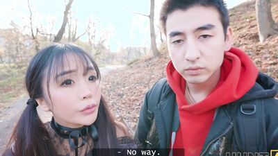 HUNT4K. Petite Japanese tourist Sakura jumped on a stranger's cock in front of her BF