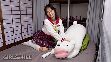 Asian college girl - every hole is fair game and cum is a dessert