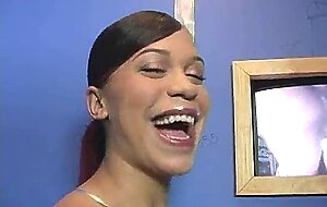 Ebony teen shows off her blowjob skills at gloryhole 19