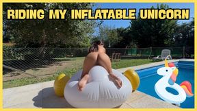 Riding my inflatable unicorn