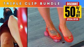 Crushing The Cum From Your Balls Under PlexiGlass & My Red Vivienne Westwood Ballet Flats (256) - Ultimate Bundle - 50% Discount!!! - Trample Trampling CBT Ballbusting Hard Shoe Shoejob Femdom
