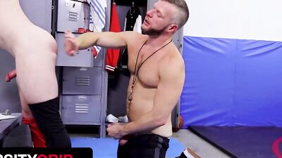 Varsity Grip - Cute Wrestler With Freckles Eric Charming Breeds His Muscular Coach After Workout