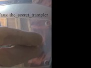 Cock and balls puncaked under glass (preview, full video on Onlyfans) cock trampling