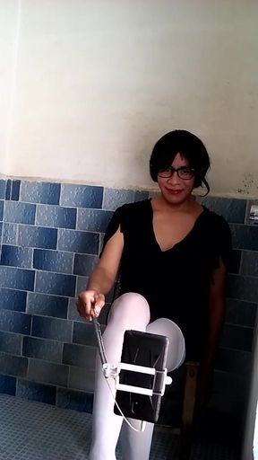 Joselynne Crossdresser In High Heels And Stockings With Pink Thong Cam Part 03