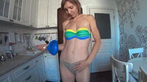 M Plunger stuck in my belly and my belly button become outie 2 BB