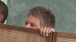 Two beautiful babes gets fucked by two hard cocks on the sofa