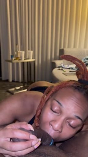 Sucking Dick &amp; Balls, Licking Gooch Sloppy With Cock Ring BBC + Ebony Married Poly Couple