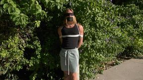 Back On The Court Basketball Star Axel Is Blindfolded, Gagged And Tied To the Baseball Hoop Before His Gym Shorts Are Pulled Down To Embarrass The Jock! 1080p Version